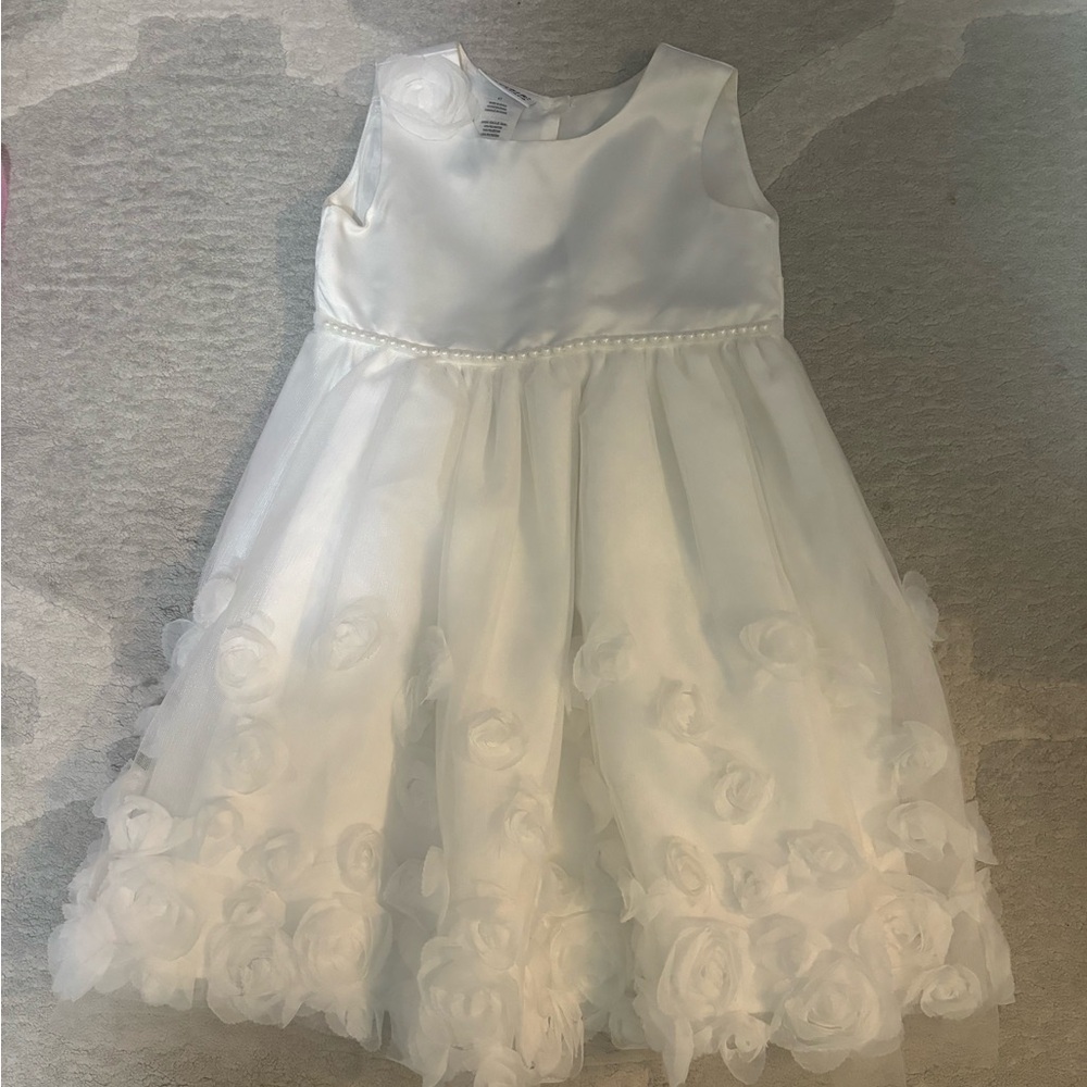 Blueberi Boulevard White Floral Kids Dress